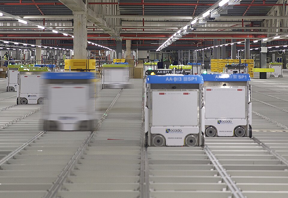 Automated robotics in a logistics warehouse